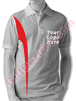 Designer White Heather and Red Color Logo T Shirts